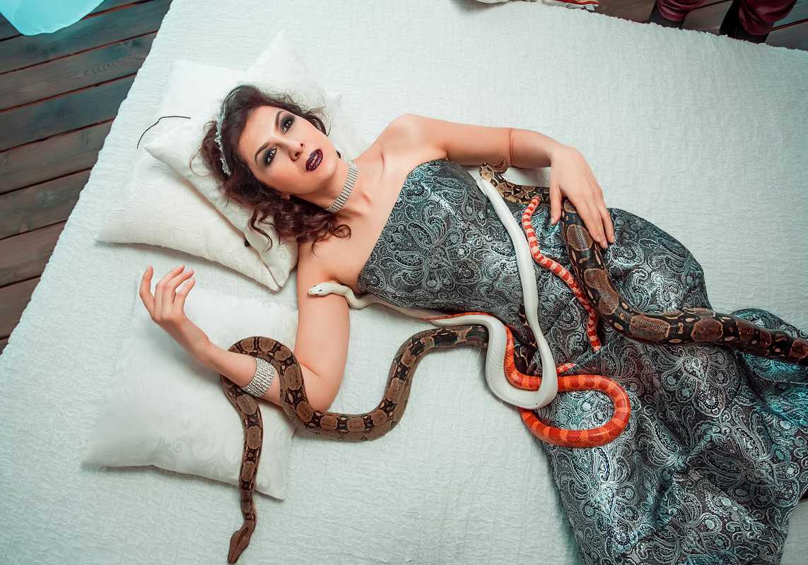 Женщина анаконда. Фотосессия со змеями. Девушка змея. Девушка со змеями. Фотосессия с рептилиями.