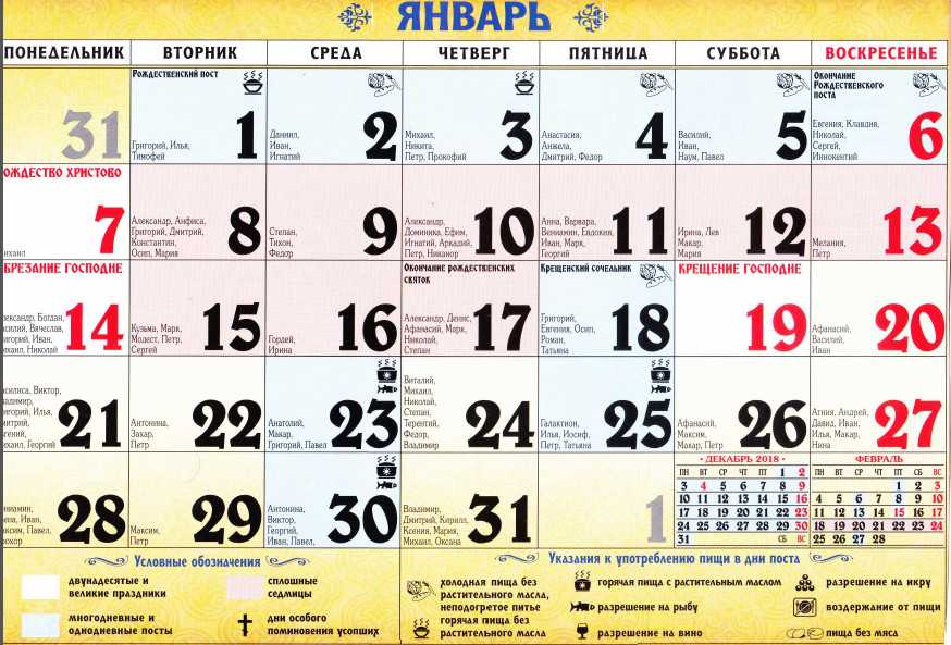 Календарь православных праздников в апреле