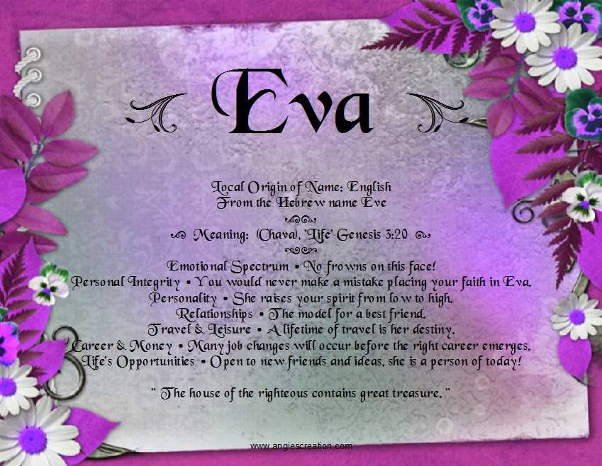 Значение имени ева: характер, судьба, происхождение, любовь