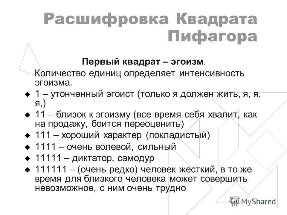 Таблица нумерологии квадрат Пифагора. Квадрат Пифагора по дате рождения-расшифровка. Значения квадратов в таблице Пифагора. Расшифровка квадрата Пифагора в нумерологии.